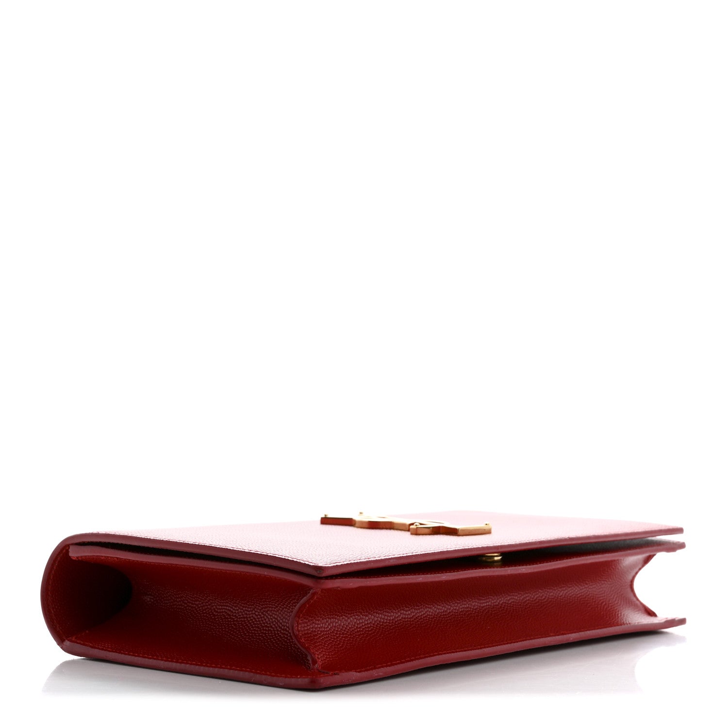 Saint Laurent Grain De Poudre Classic Monogram Kate Clutch New Red 4 of 13