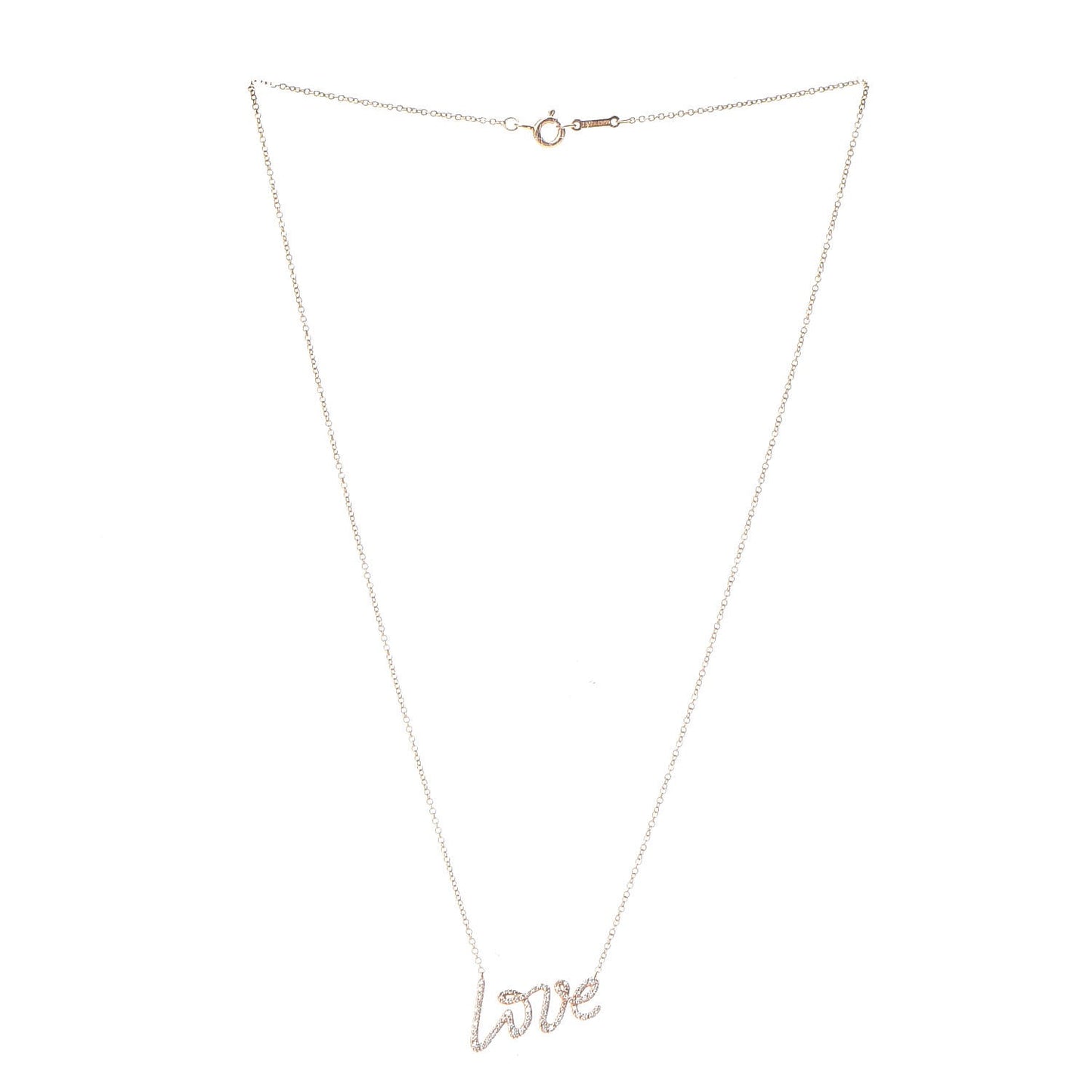 18K Rose Gold Diamond Small Paloma's Graffiti Love Pendant Necklace