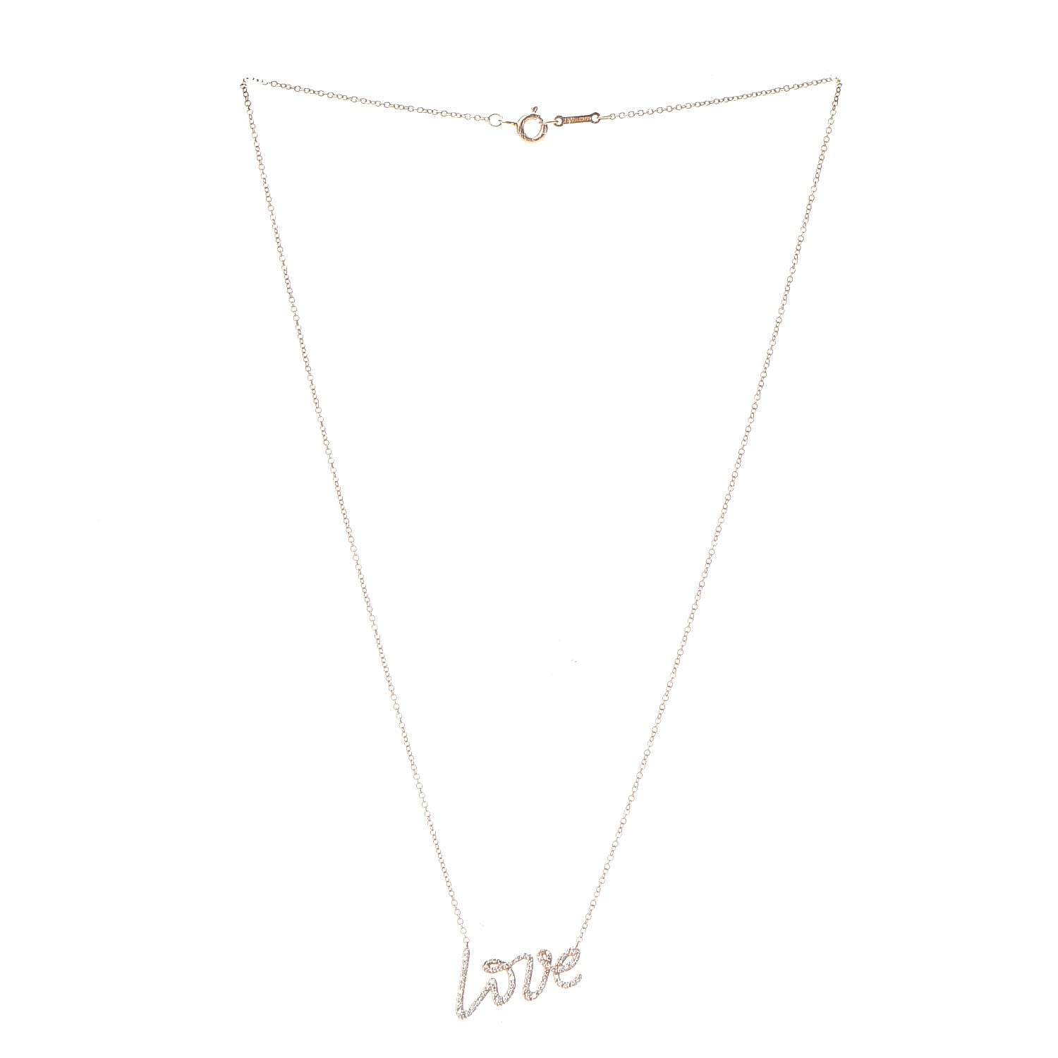 Tiffany 18K Rose Gold Diamond Small Paloma's Graffiti Love Pendant Necklace 3 of 7