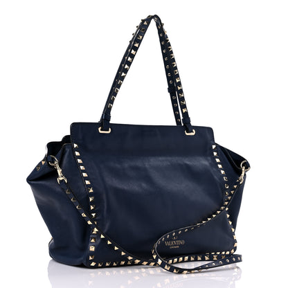 Valentino Garavani Vitello Medium Rockstud Tote Marine 3 of 33