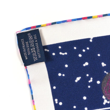 Hermes Silk Space Derby Scarf 90 Marine Rose Vif Multicolor 3 of 3
