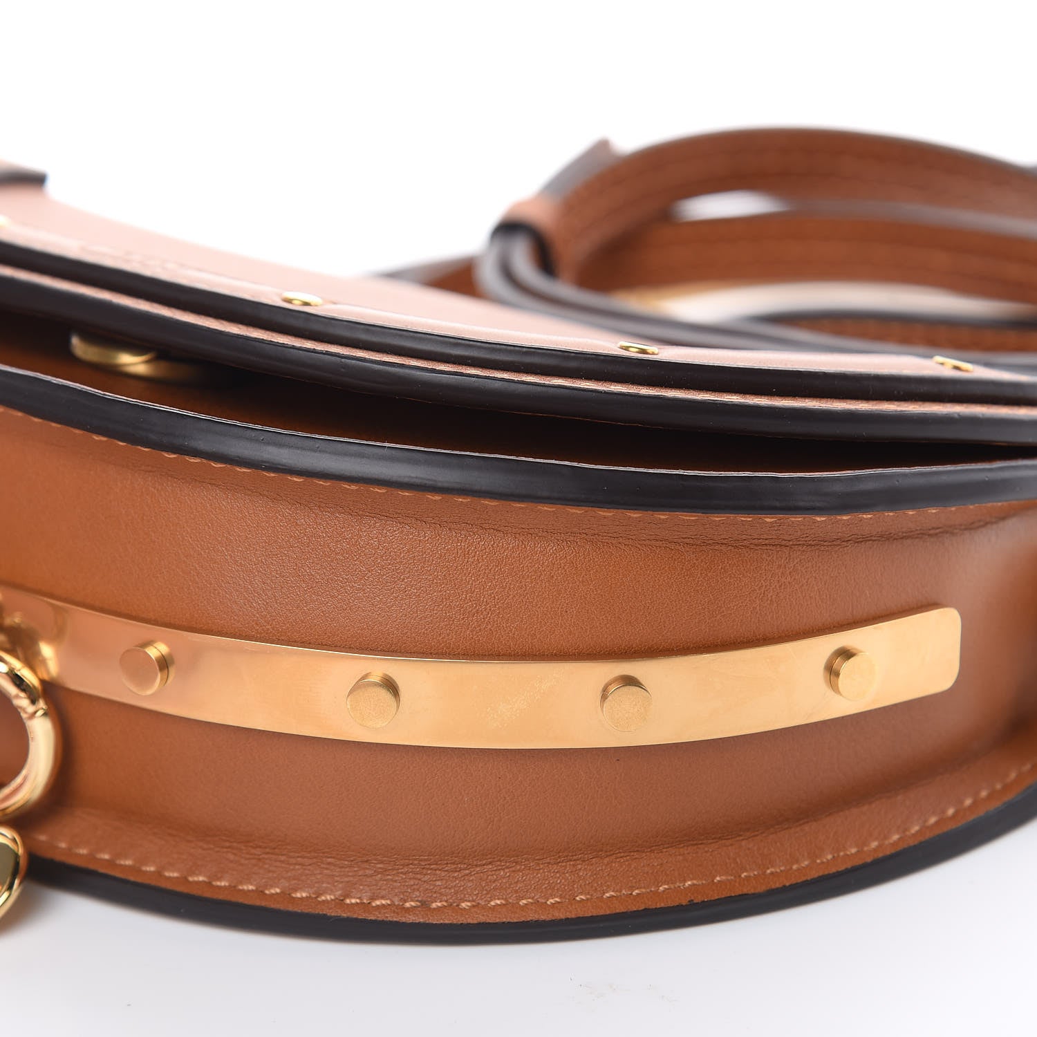 Chloe Calfskin Small Nile Bracelet Minaudiere Bag Caramel 8 of 8