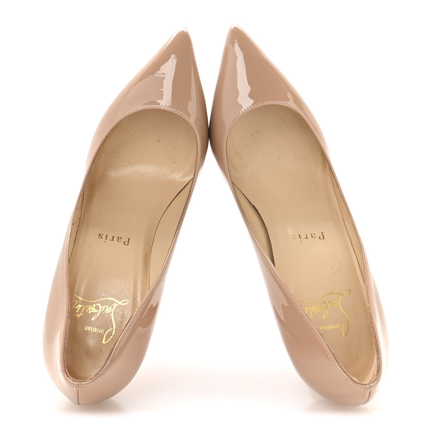 Christian Louboutin Patent Pigalle Plato 100 Pumps 35.5 Nude 2 of 7