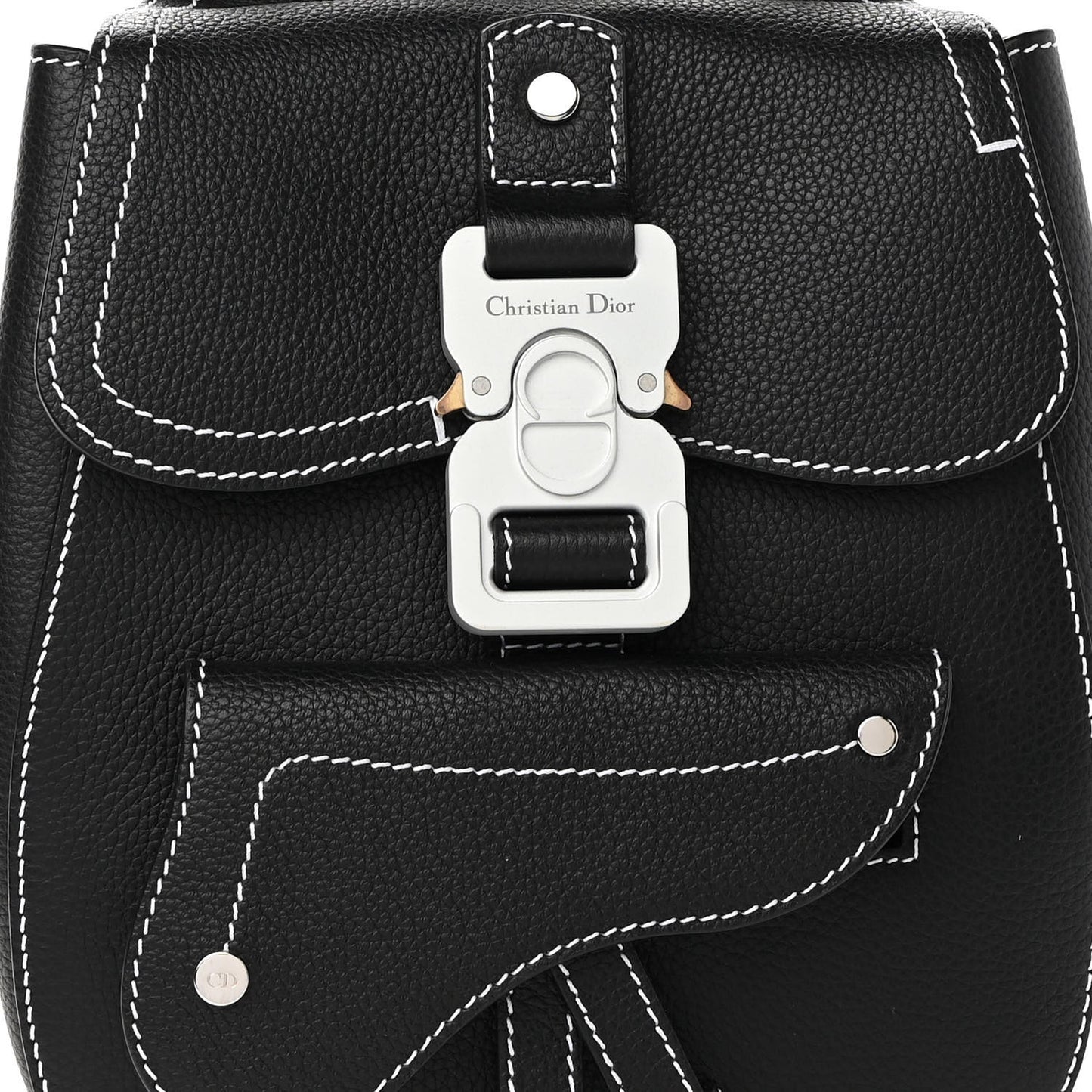 Grained Calfskin Mini Gallop Sling Bag Black