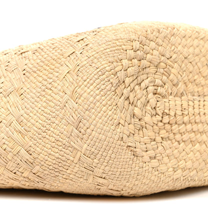 Loewe Calfskin Raffia Medium Anagram Basket Tote Bag Natural Tan 8 of 9