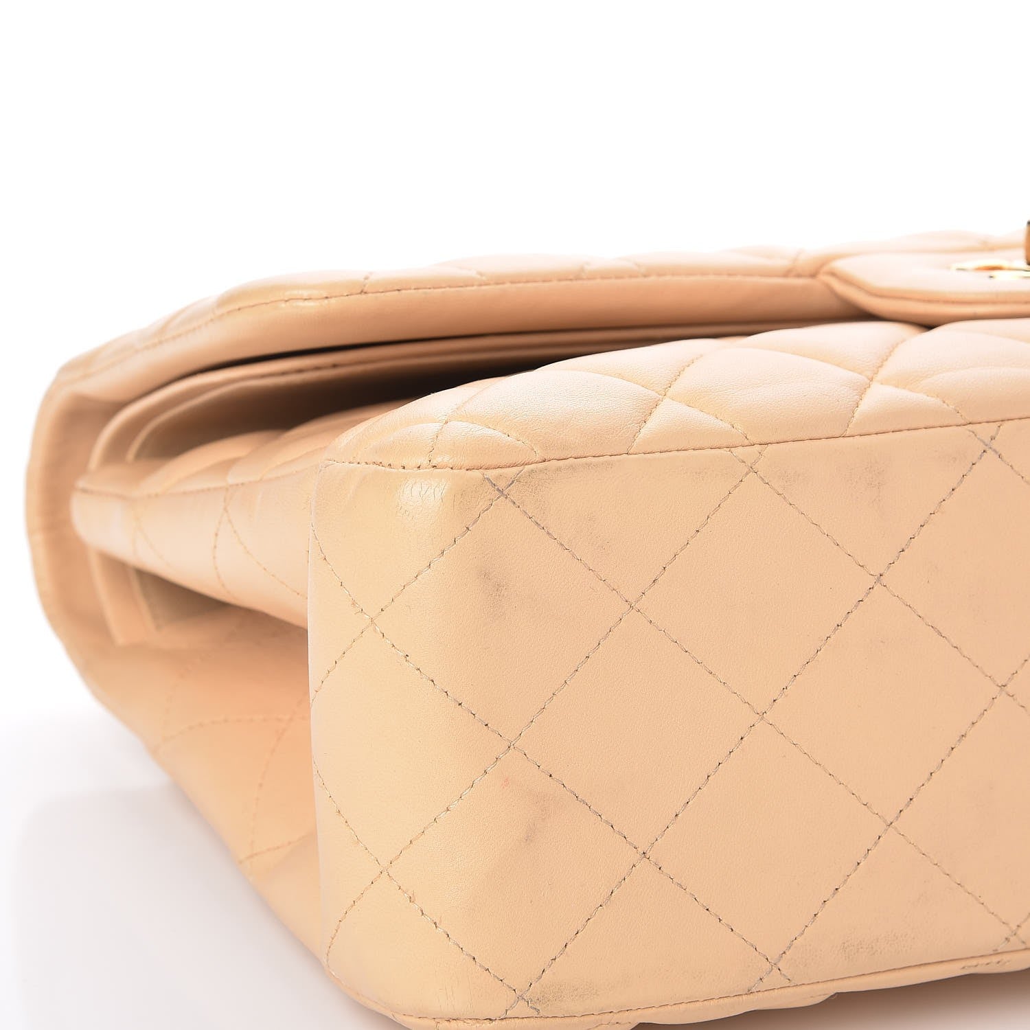 Chanel Lambskin Quilted Jumbo Double Flap Beige 9 of 10
