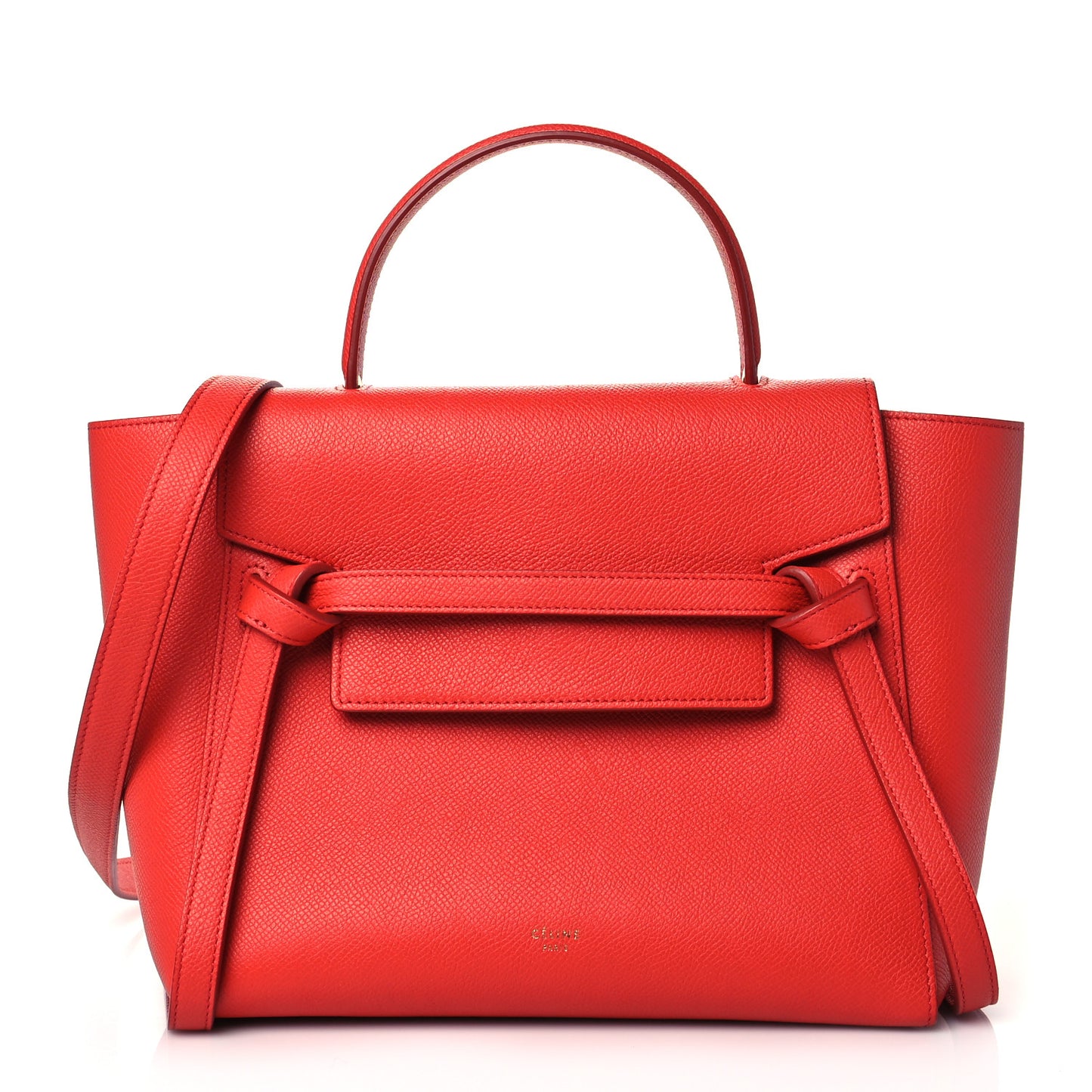 Grained Calfskin Micro Belt Bag Coquelicot