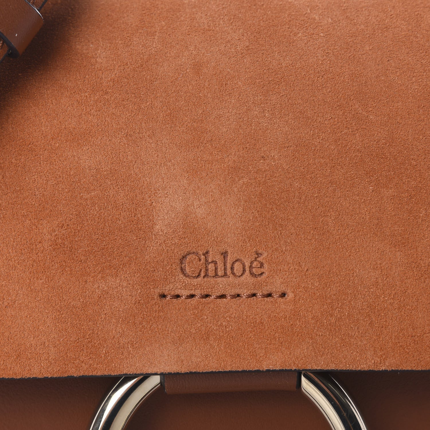 Chloe Suede Calfskin Small Faye Shoulder Bag Tobacco 7 of 9