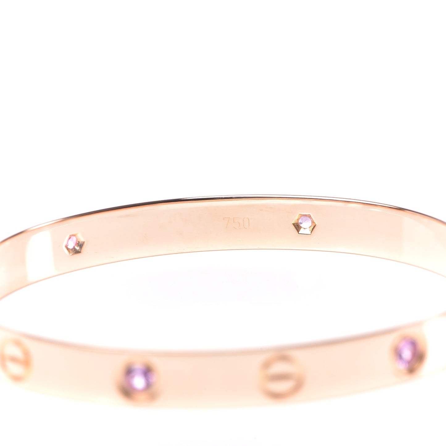 18K Pink Gold 4 Pink Sapphire LOVE Bracelet 16