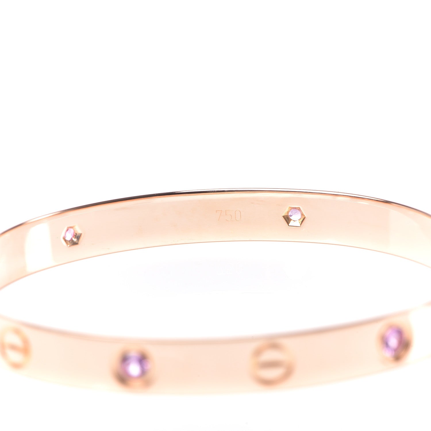 Cartier 18K Pink Gold 4 Pink Sapphire LOVE Bracelet 16 6 of 7