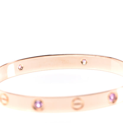 Cartier 18K Pink Gold 4 Pink Sapphire LOVE Bracelet 16 6 of 7