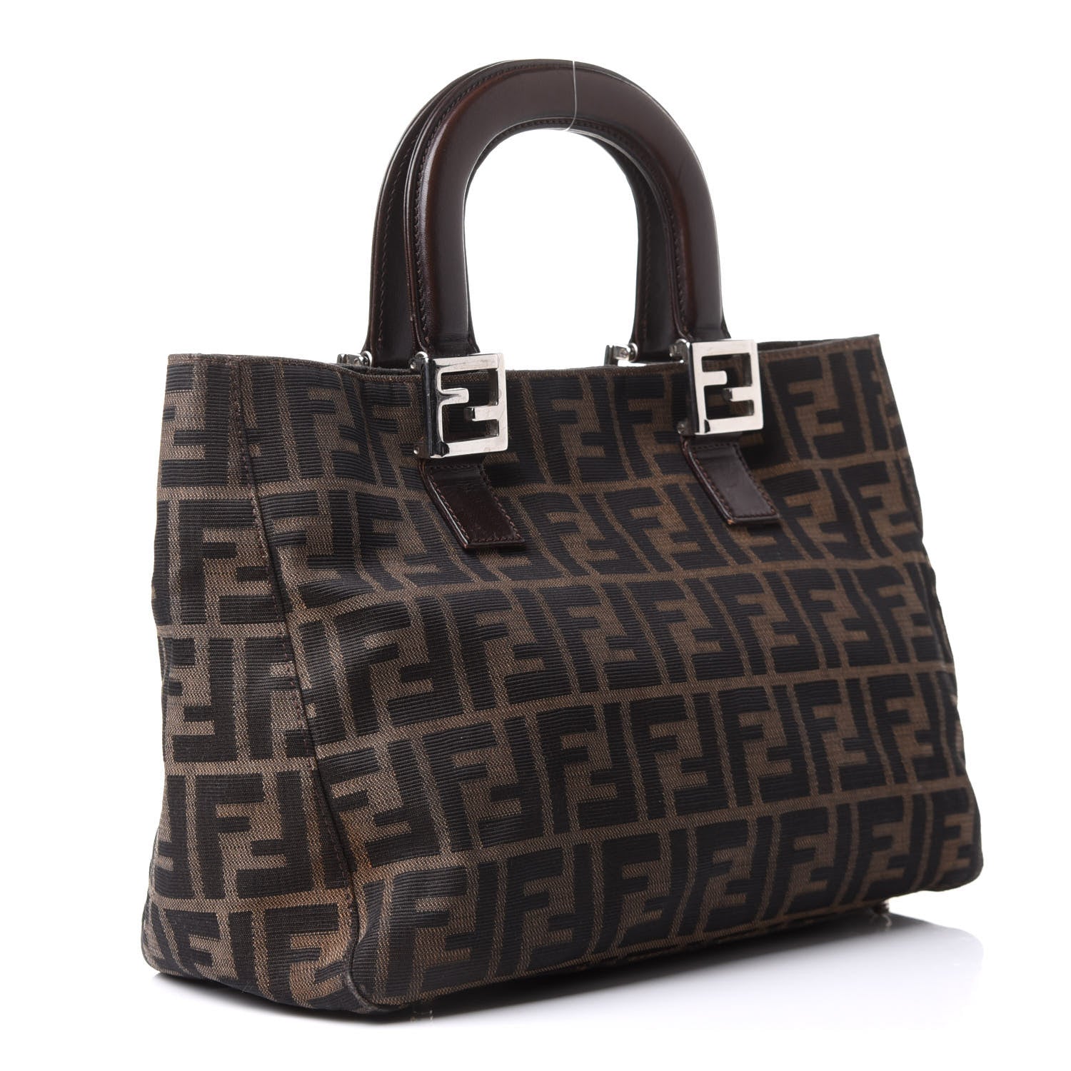 Fendi Zucca Top Handle Tote Tobacco 3 of 10