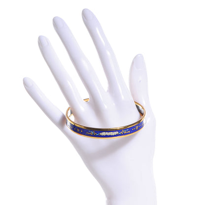 Hermes Enamel Printed Celestial Mythology Narrow Bracelet 70 Bleu 2 of 6