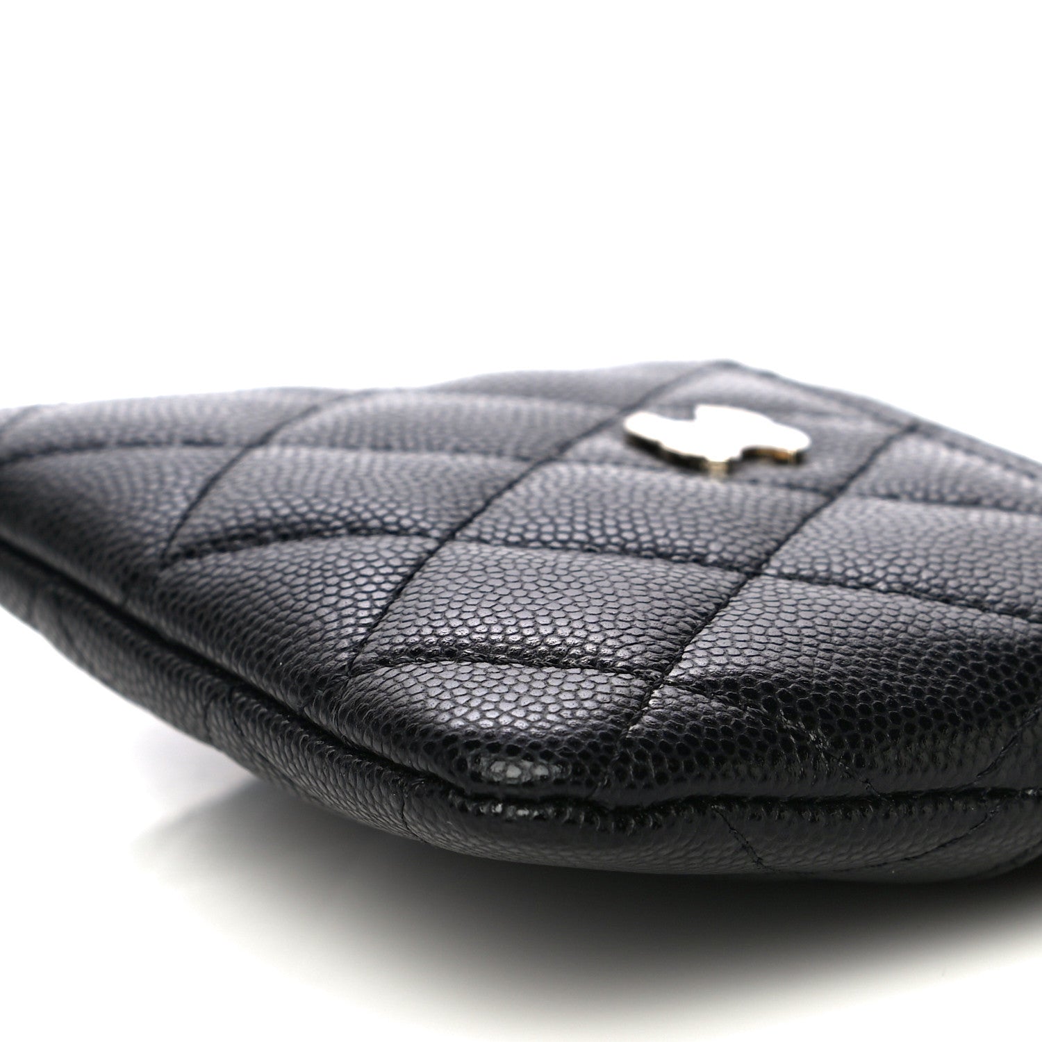 Chanel Caviar Quilted Zip Card Holder Wallet Black 10 of 11