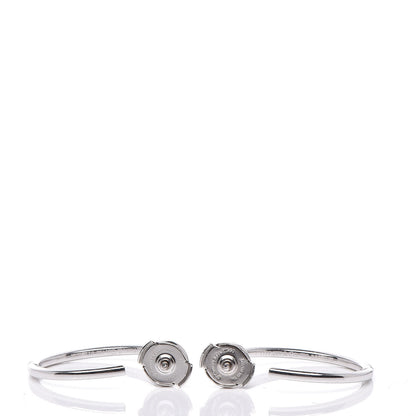 Tiffany 18K White Gold Diamond Medium Metro Hoop Earrings 4 of 6