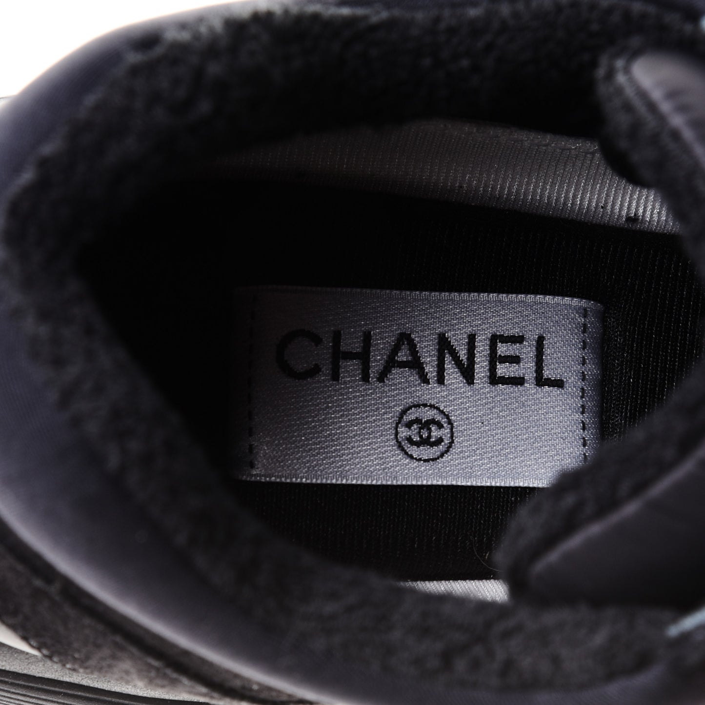 Nylon Calfskin Suede CC Sneakers 41 Black
