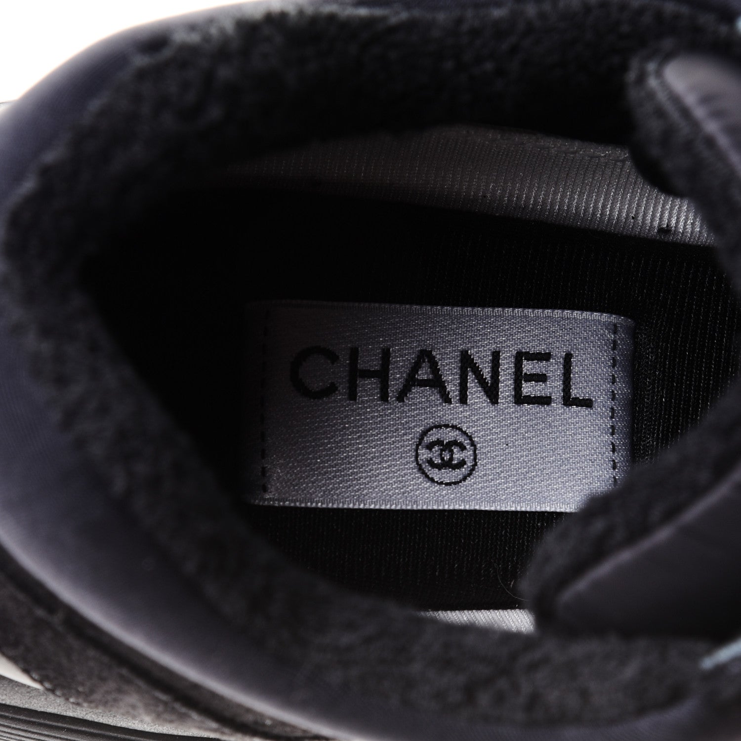 Chanel Nylon Calfskin Suede CC Sneakers 41 Black 7 of 9