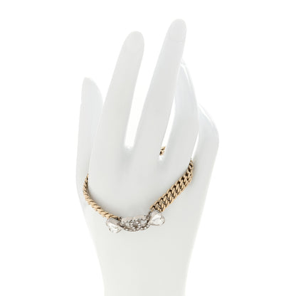 Chanel Crystal CC Heart Chain Bracelet Gold 2 of 5