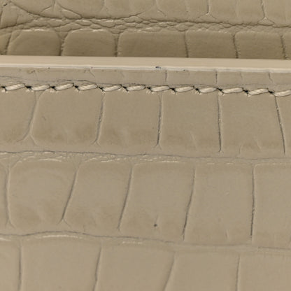 Saint Laurent Calfskin Crocodile Embossed Monogram Sunset Chain Wallet Blanc Vintage 11 of 13