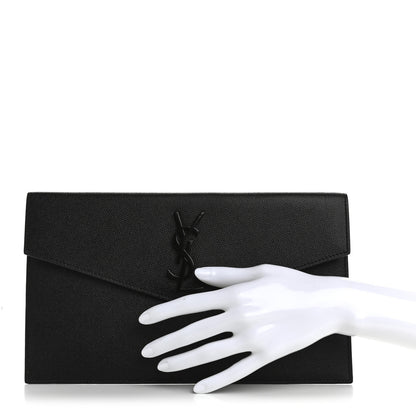 Saint Laurent Grain De Poudre Uptown Pouch Black 2 of 9