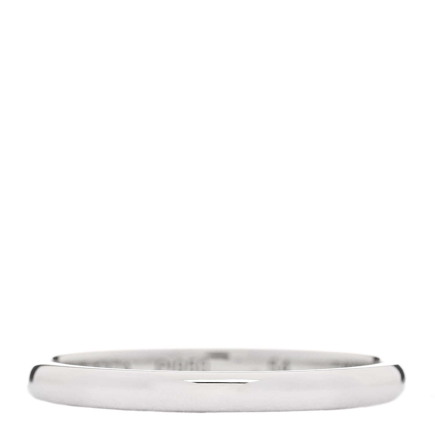 Van Cleef & Arpels Platinum 2mm Tendrement Wedding Band Ring 54 6.75 1 of 5