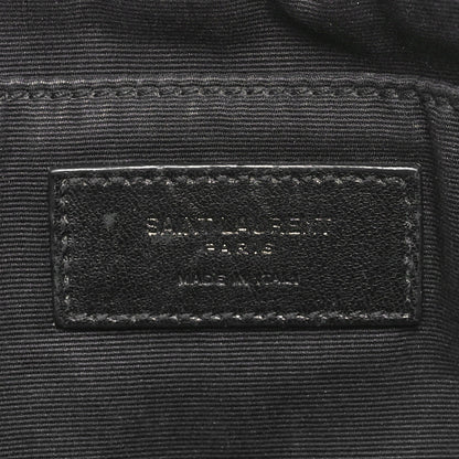 Saint Laurent Cracked Shiny Calfskin Monogram Lou Camera Bag Black 6 of 10