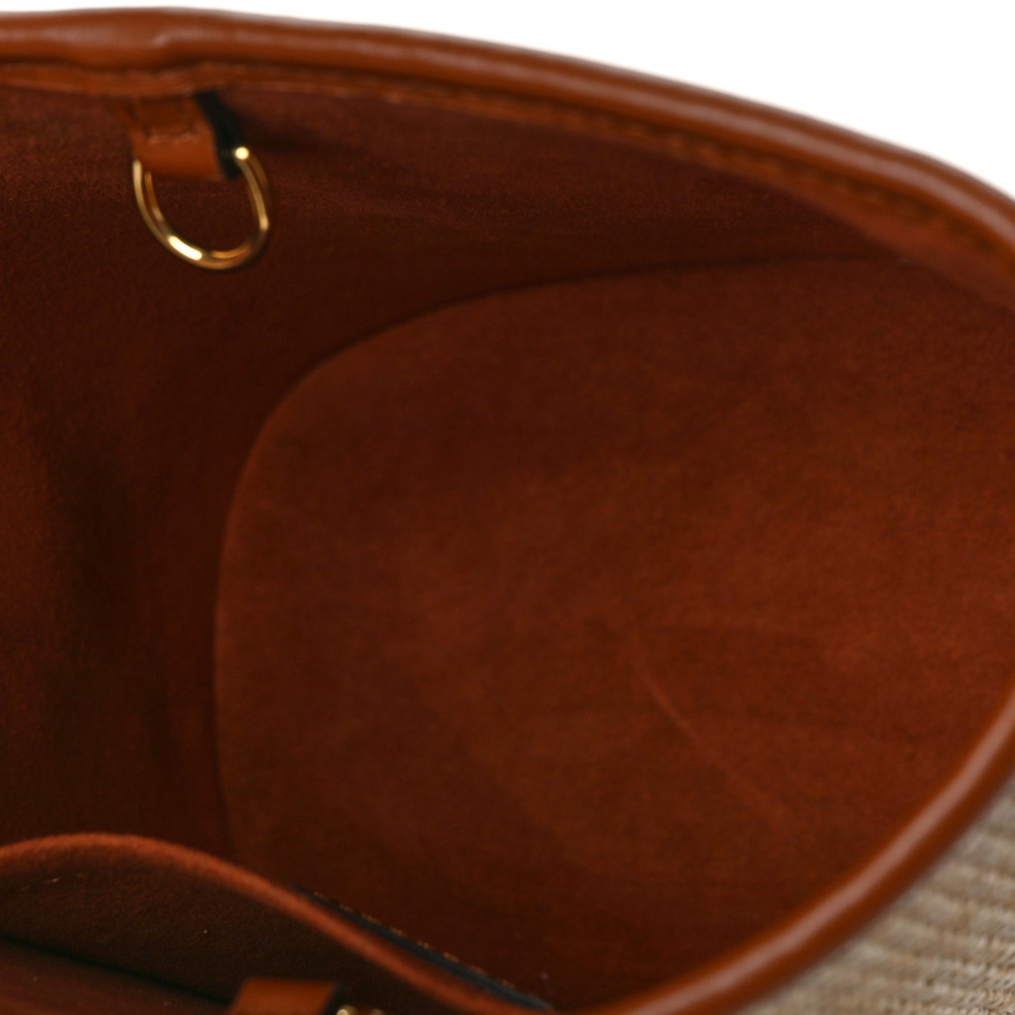 Kitted Raffia Petit Bucket Caramel