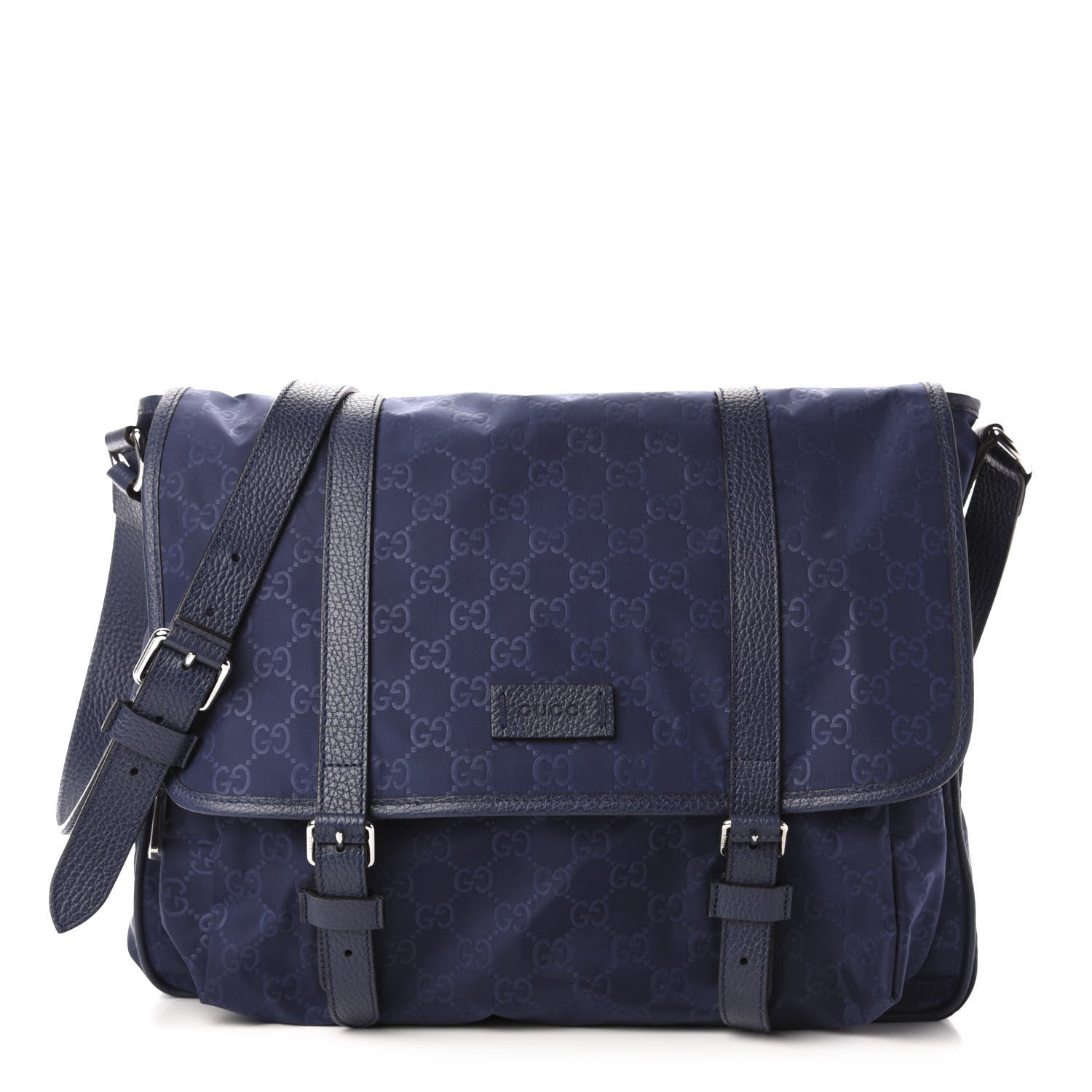 Gucci Nylon Monogram Double Buckle Flap Messenger Bag Tide 1 of 14