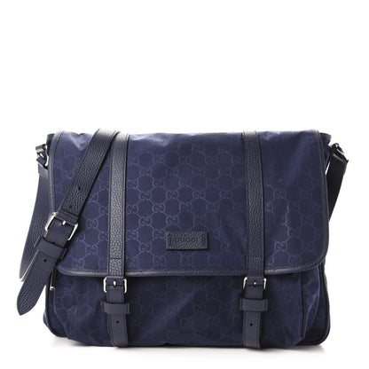 Gucci Nylon Monogram Double Buckle Flap Messenger Bag Tide 1 of 14