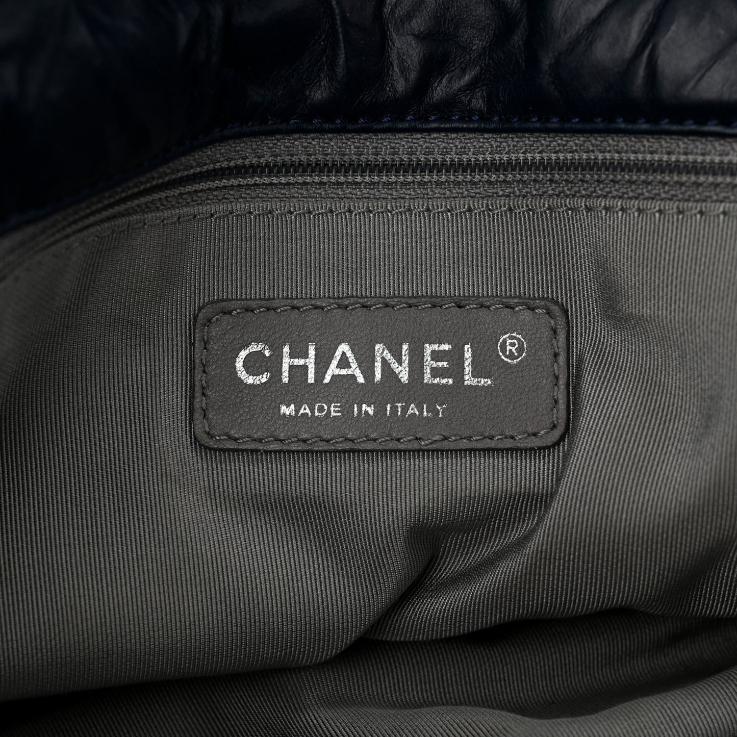 Calfskin Ultra Stitch Oversize Flap Navy