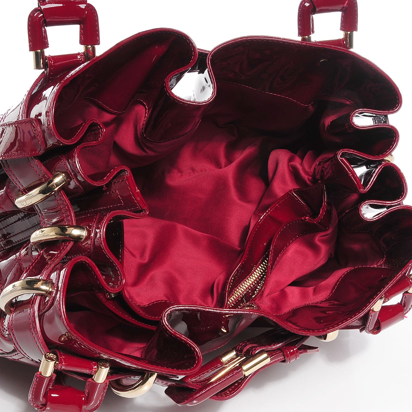 Patent Quilted Beaton Red