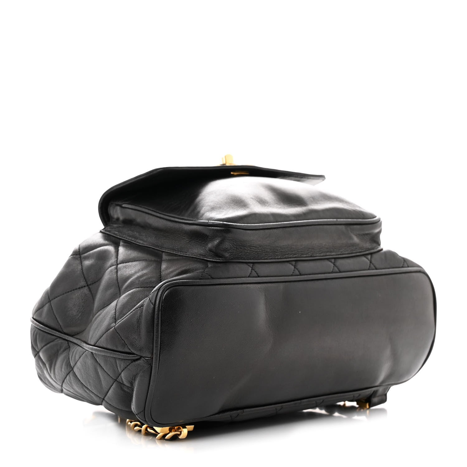 Chanel Lambskin Quilted Drawstring Backpack Black 4 of 18
