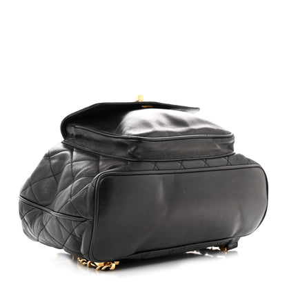 Chanel Lambskin Quilted Drawstring Backpack Black 4 of 18