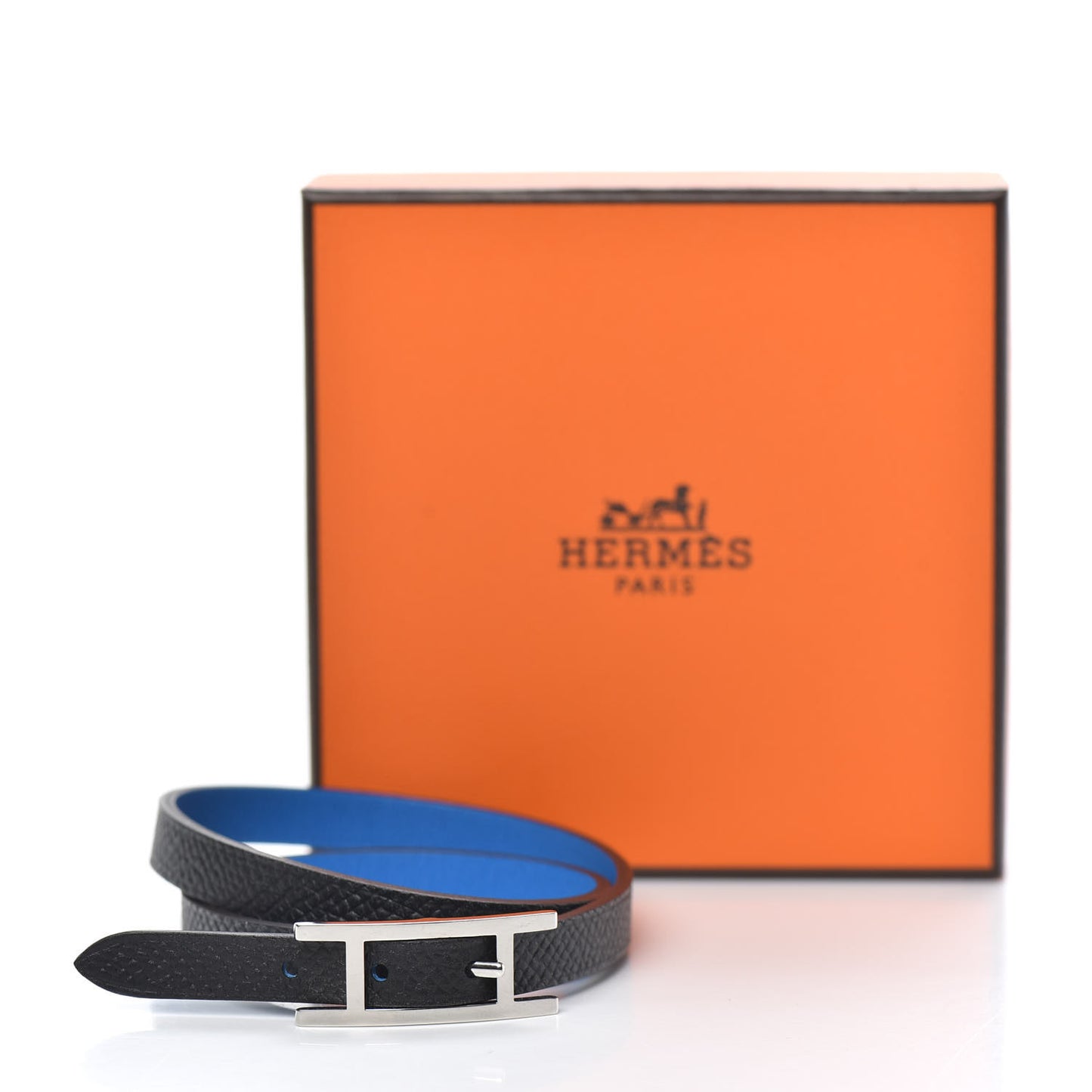 Swift Epsom Behapi Double Tour Reversible Bracelet Bleu Hydra Black