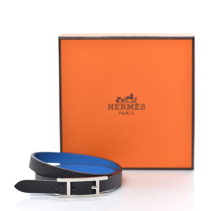 Hermes Swift Epsom Behapi Double Tour Reversible Bracelet Bleu Hydra Black 6 of 6