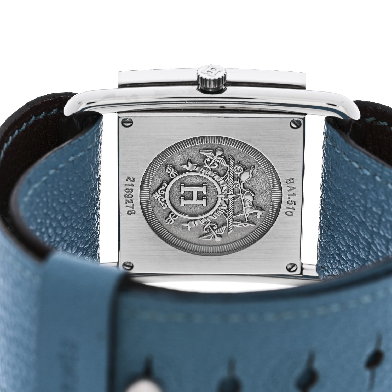Hermes Stainless Steel Chevre Mysore 31mm Barenia Belt Quartz Watch Blue Jean 4 of 5