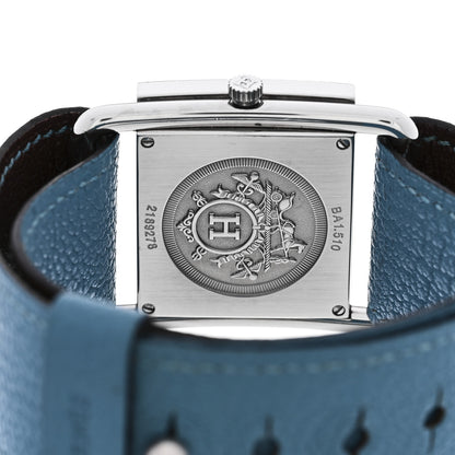 Hermes Stainless Steel Chevre Mysore 31mm Barenia Belt Quartz Watch Blue Jean 4 of 5