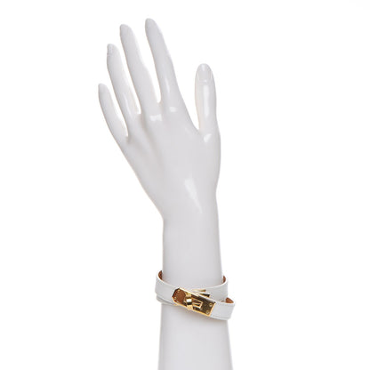 Hermes Epsom Kelly Double Tour Bracelet S White 2 of 7
