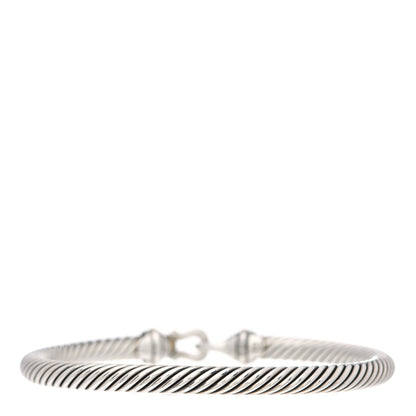 David Yurman Sterling Silver 18K Yellow Gold 5mm Cable Classic Buckle Bracelet 2 of 4