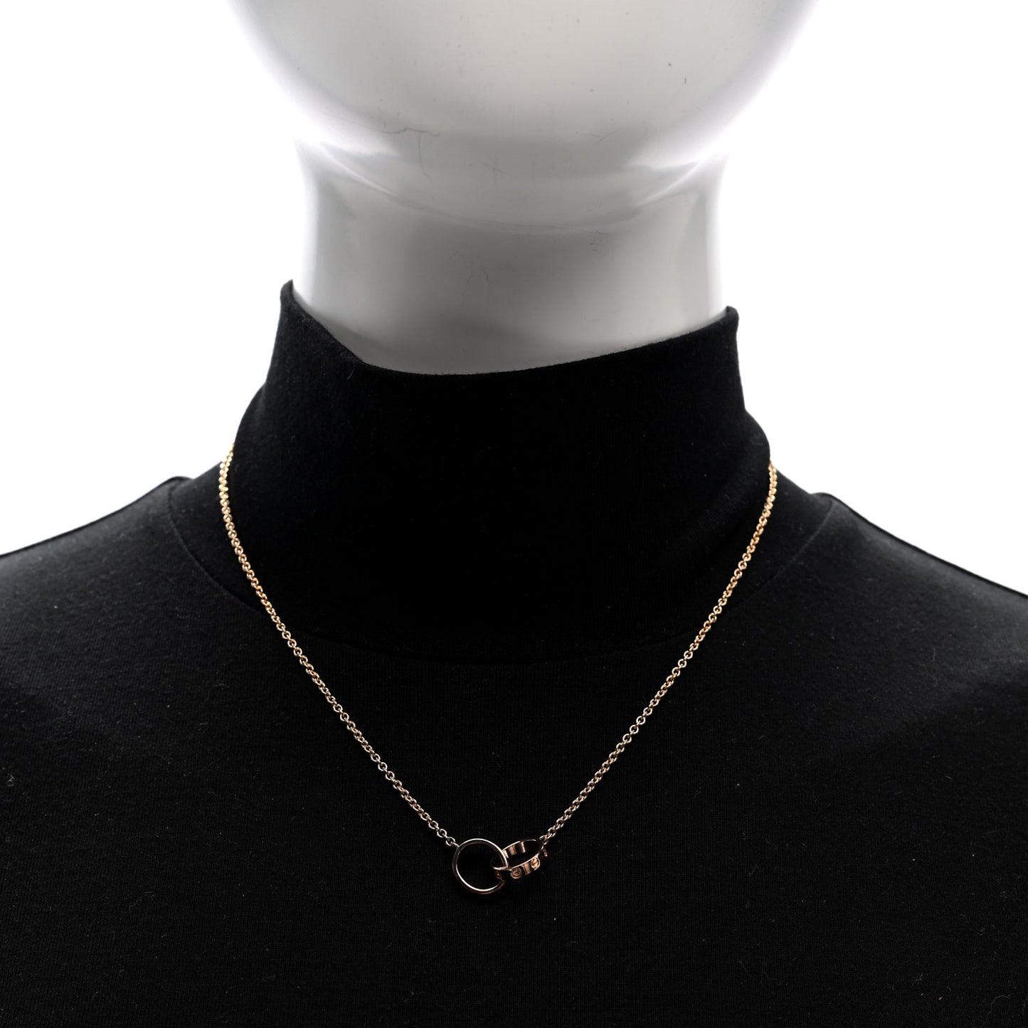 18K Pink Gold Interlocking LOVE Necklace