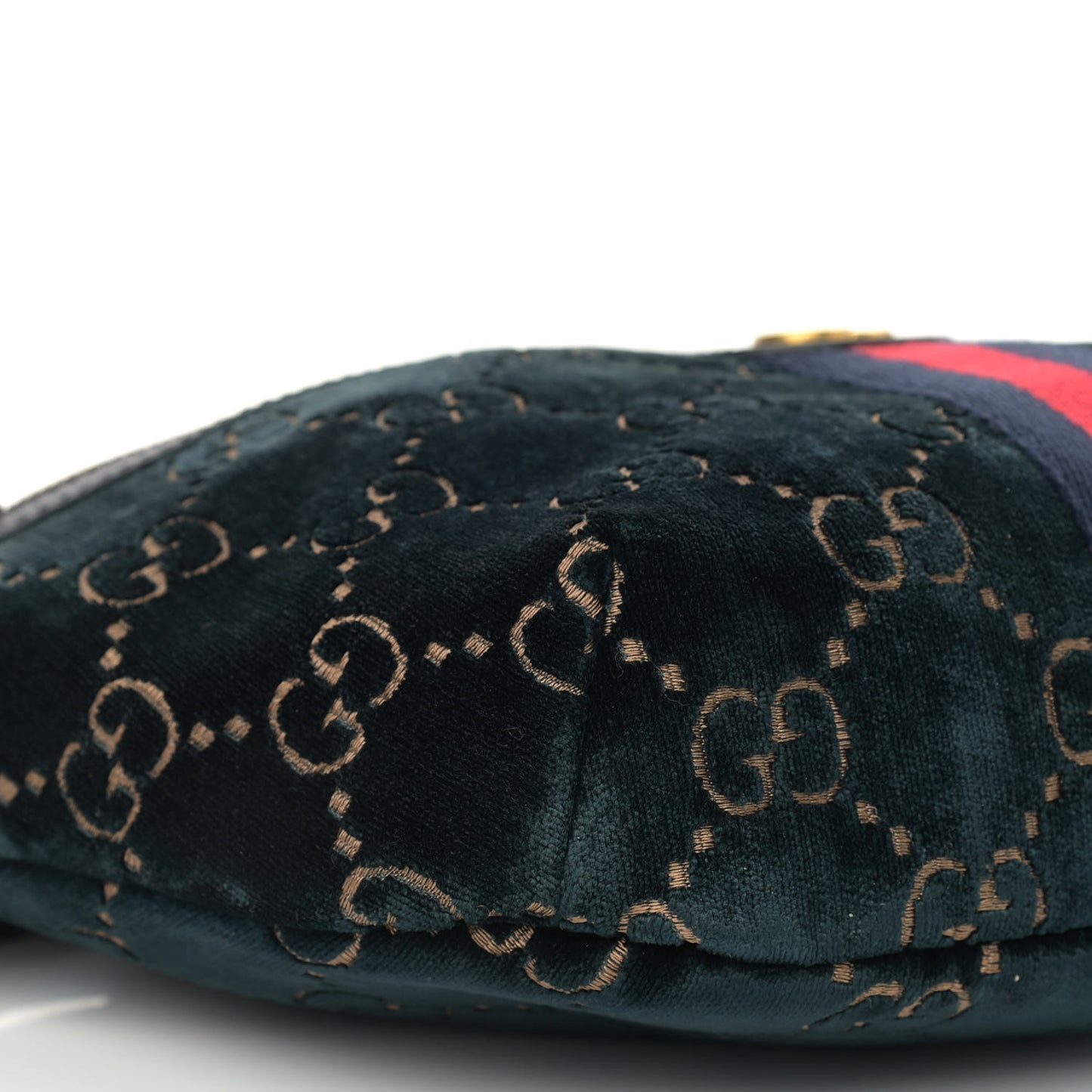 Velvet GG Monogram Web Belt Bag Blue Beige