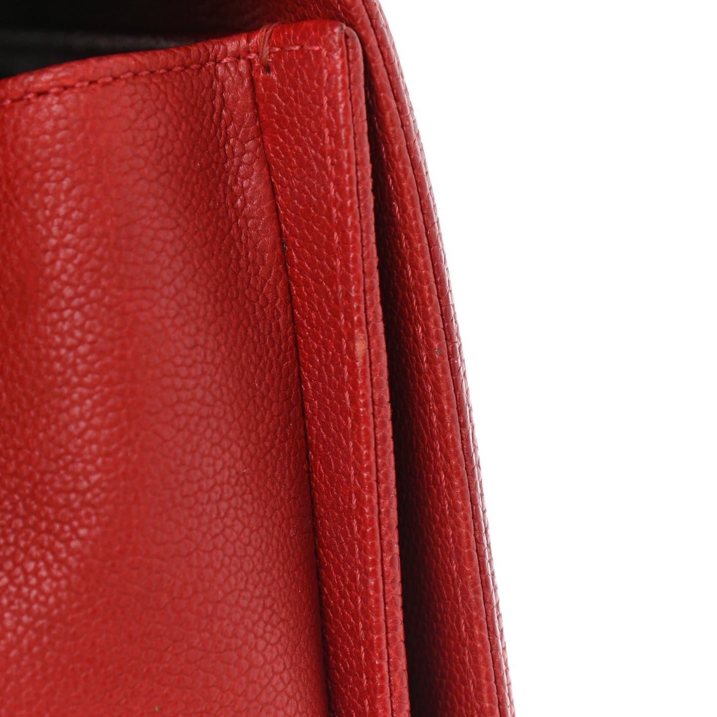 Caviar Quilted Medium Boy Flap Dark Red