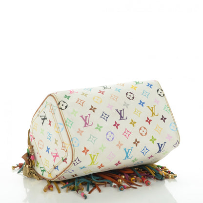 Louis Vuitton Monogram Multicolor Fringe Speedy 25 White 4 of 7