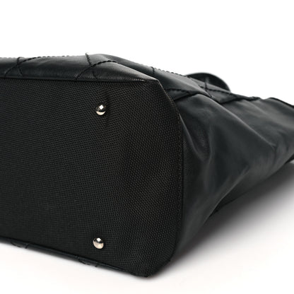 Chanel Coated Canvas Quilted Large Paris Biarritz Tote Black 10 of 12