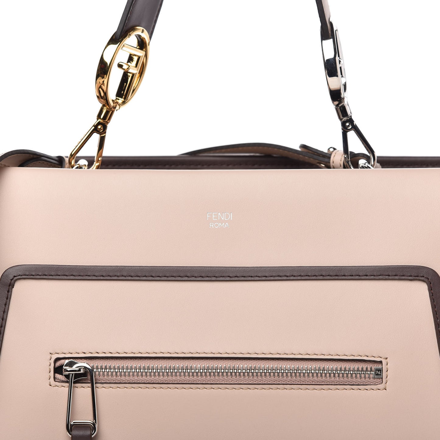 Vitello Century Opaco F is Fendi Bi-Color Regular Runaway Satchel Soap Moresco