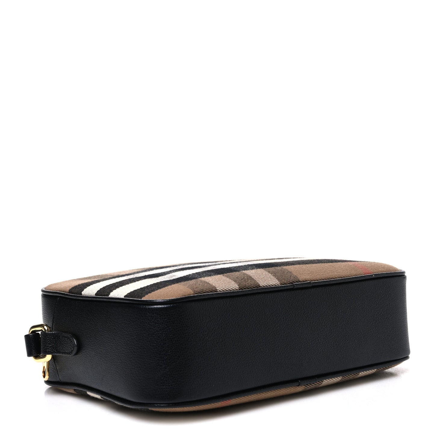 Giant Check Calfskin Large Camera Bag Black
