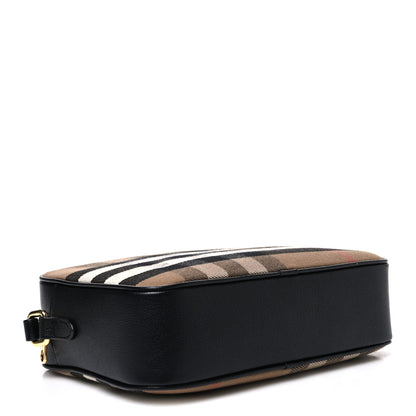 Burberry Giant Check Calfskin Large Camera Bag Black 4 of 11