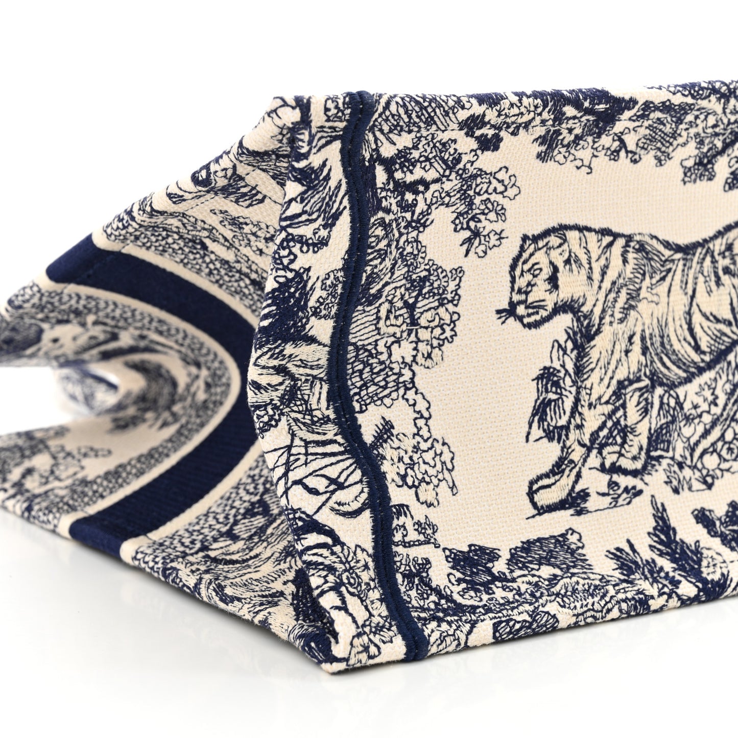 Canvas Embroidered Medium Dioriviera Toile De Jouy Book Tote Blue