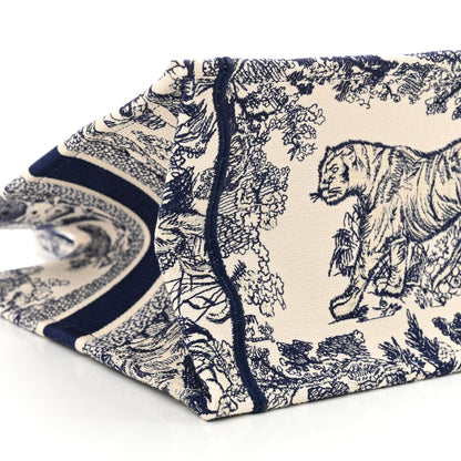 Christian Dior Canvas Embroidered Medium Dioriviera Toile De Jouy Book Tote Blue 9 of 10