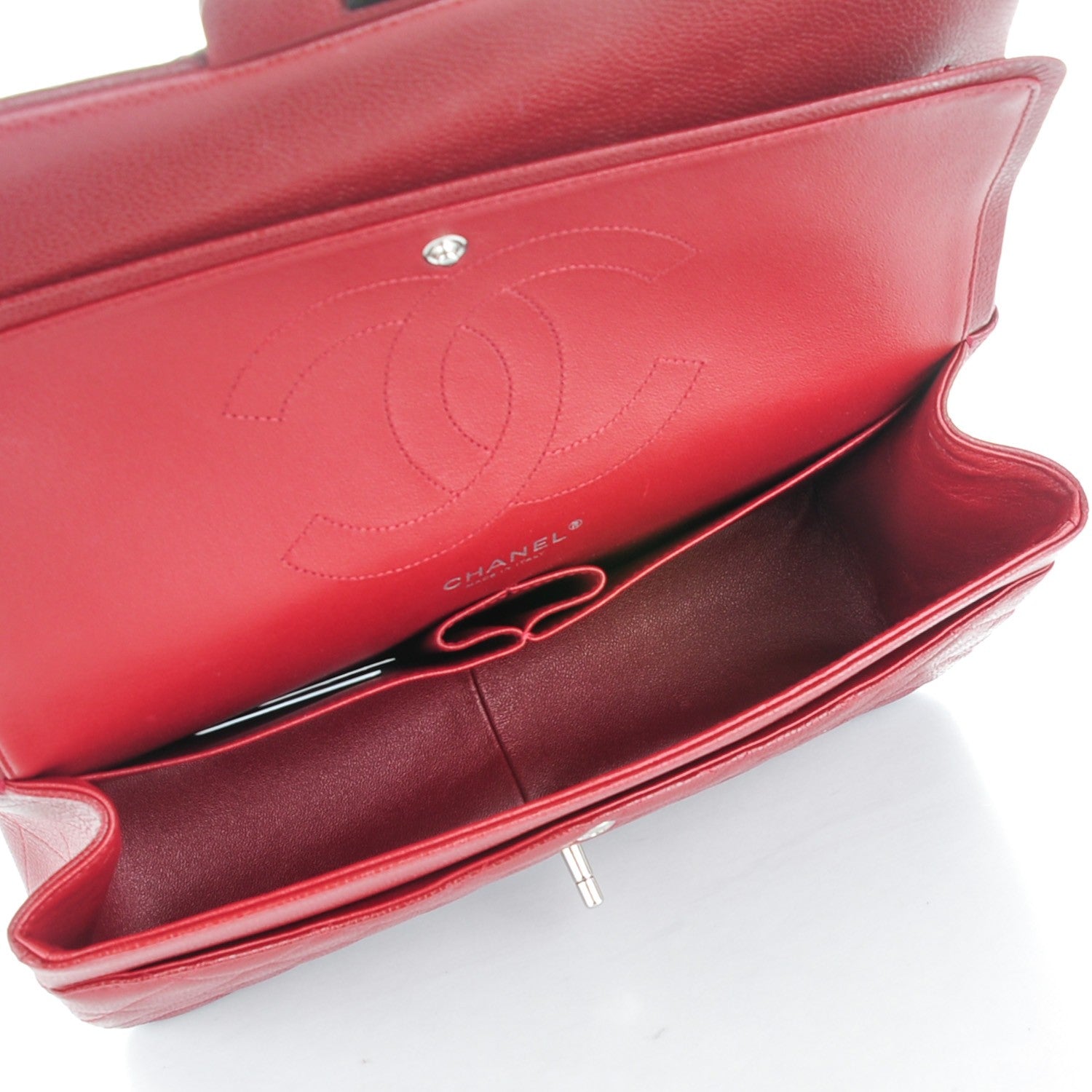 Chanel Caviar Quilted Jumbo Double Flap Dark Red 5 of 8